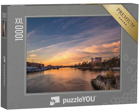 Puzzle 1000 Teile XXL „Morgendämmerung in Kiel, Schleswig-Holstein, Deutschland“