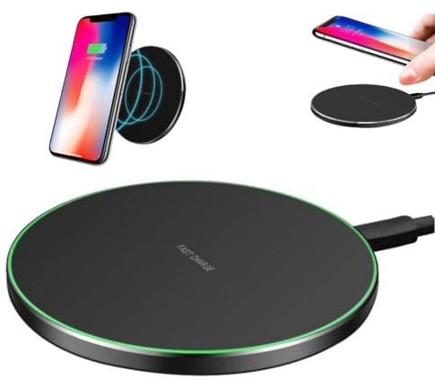 AZURAOKEY 30W Wireless Charge Mat Qi-Certified Mobile Charger with Type C Cable Quick Charging Dock Wireless Charge Mat