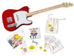 Fender x Loog Telecaster Kinder E-Gitarre 3 Saiten Anfänger Set (Candy Apple Red)