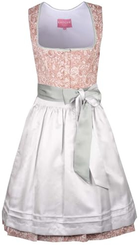 Krüger Dirndl Nami 60cm Länge beige | Schlichtes Dirndl mit Knöpfen | Damen (DE/NL/SE/PL, Numerisch, 46, Regular, Regular, beige)