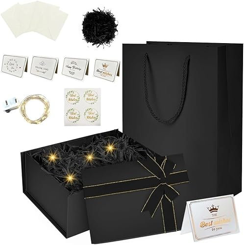 HuaMuDM Geschenkbox Mit Schleife,Geschenkverpackung Box mit Band, Geschenkkarton Für Geschenke,Verpackungskarton mit Band,Geschenkbox Klein für Geburtstag,Geschenkkarton Für Geschenke,Valentinstag
