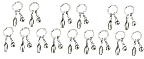 TOYANDONA 15 Stk Bowling-Schlüsselanhänger Anhänger zum Thema Sport hängender Bowling-Anhänger Schlüsselbund Hängende Verzierung für Taschen Rucksack-Hängedekoration Zinklegierung Silver