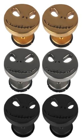 Skull Stud Earring Skeleton Earrings, 3 Pairs Anti-allergy Skull Stud Earrings, Punk Style Decorative Earrings, Punk Skull Earrings for Men Boys, for Party Girl Boy, Silver, Gold, Black