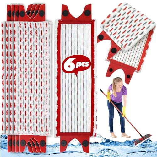 6 Stück Bodenwischer Wischmopp Ersatzbezug kompatibel mit Vileda, kompatibel mit Vileda Ultramax/UltraMax Plus/Easy Wring UltraMax Microfibre Mop Cover Ersatzteile