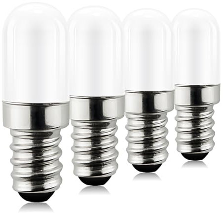 Bigzom E14 LED Kühlschranklampe Glühbirne E14 1.5w, Warmweiß 3000K lampe,Ersatz für 15W Halogenlampen,85Ra 360° Glühbirne für Kühlschrank Nähmaschine 220-240VAC, 4er Set