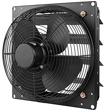 Ventilateur d'extraction industriel puissant 10121416 avec obturateur en métal - Ventilateur extracteur de cuisine avec filet de protection pour usage domestique