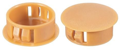 PATIKIL 20 Stück Abdeckkappen für Bohrlöcher 25mm Orange-gelb | Bündige Schraubenabdeckung mit Schnappverschluss, Bohrungsschutzkappe für Möbel, Schränke, Metallplatten und Rohre