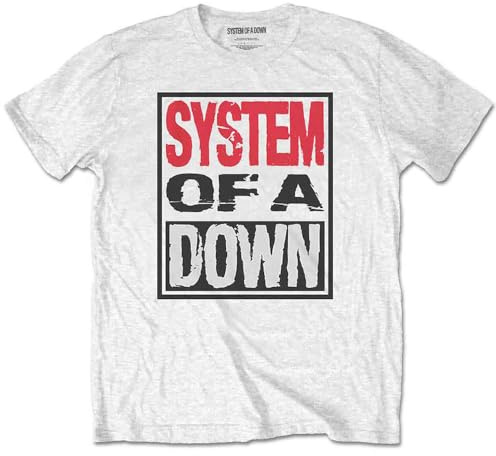 Rock Off officially licensed products System of A Down Triple Stack Box T Shirt XL White