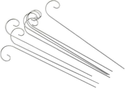20Pcs 20cm Silver Plant Label Hooks Garden Markers Stake Holder Plant Label Hanger Garden Plant Sign Stake Rustproof Deformed Plant Sign Hooks Hanging Rods for Flower Planter