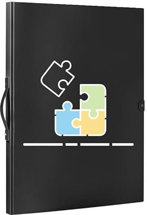 Rangement Puzzle, Dossier de Stockage de Puzzles pour 1000 Pièces, Organiseur de Puzzles de Grande capacité Portable avec 20 Poches, Accessoire de Puzzle Anti-poussière et de Protection (Noir)