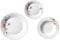 UNIQUE HOME LIVING 12-Piece Dinner Set, White Ceramic Kitchen Dinnerware Sets with Dessert/Soup/Dinner Plates, Service for 4, Microwave & Dishwasher Safe - Floral Pattern