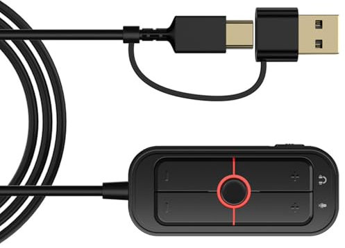 Carte son externe USB avec 3 modes sonores et effets de lumière pour jeux et divertissements Carte son externe