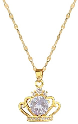Sopodbacker Halskette Ketten Schmuck Herren Frauen Anhänger Necklace Klassische Retro Queen Crown Hochzeitsfeier Boho Hohle Schlüsselbeinkette