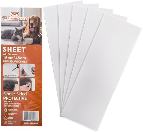 Generisch Cat Scratch Protector - Removable Peel-and-Stick Transparent Tape | 5-Piece Set, Sturdy Wall and Furniture Guard for Apartment Home Living Room Sofa Couch Door Frames Corners