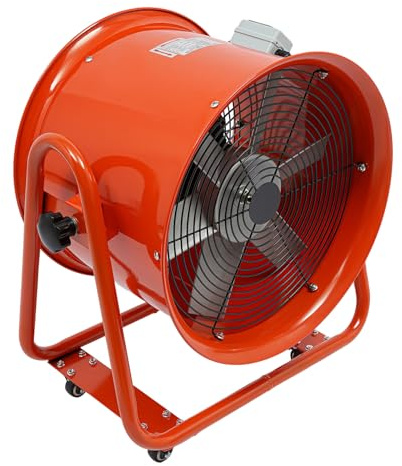 WEIGR Bauventilator Ø400/450mm mit 1100W - Baugebläse 2800 U/min Axiallüfter Axialgebläse für schnelle Trocknung geräuscharm mit nur 74dB für Baustellen und Industrie (18 Zoll)