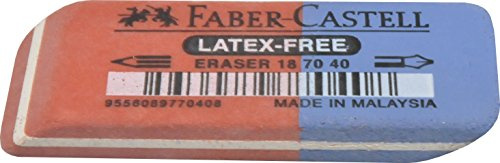 Radierer f. Blei-/Farbstifte rot/blau 50x18x8mm Kautsch.