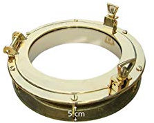 Sea-Club Goldgelbes Messing Bullauge Ø30cm für Türen bis 5cm Dicke, für Marine-Enthusiasten und Bootsbesitzer
