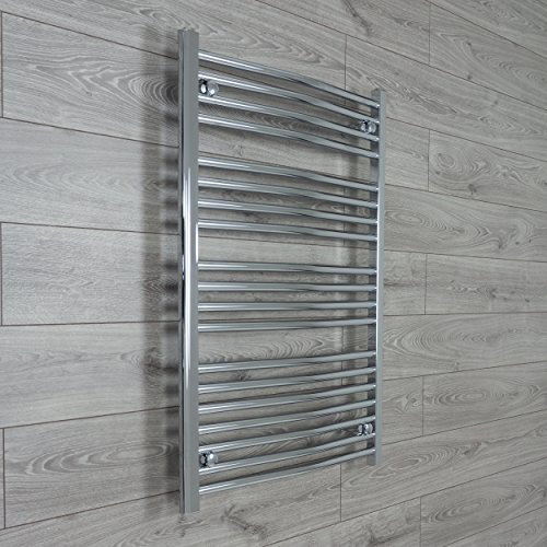 companyblue HEATED CHROME TOWEL RAIL RADIATOR WARMER 700 mm Wide x 1000 High Straight Flat