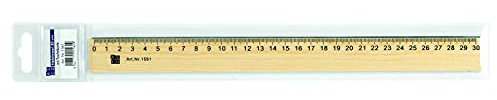 ALCO - Holzlineal naturfarben 30cm abgerundete Tuschekante