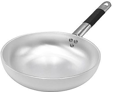 Ollas Agnelli Salto Pan Radiante evasé Alta, de Aluminio, de Espesor 5 mm, con Mango Tubular de Acero Inoxidable Fresca, de Plata, 24 cm