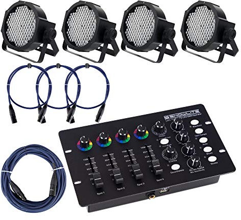 Showlite FLP-144W Scheinwerfer SET inkl. DMX Controller und Kabel (LED-Spots, Lichttechnik, Komplettset, DMX Operator, DMX-Kabel, 1m, 3m)
