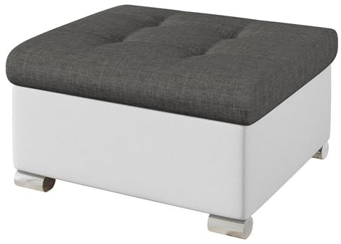 Mirjan24 Polsterhocker Niko klein Sitzbank Sitzhocker Fußbank Pouf Hocker Farbauswahl (Soft 017 + Lux 06)
