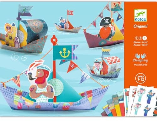 Djeco DJ08779 Kreativ Set Origami Floating Boats, Blau Grün
