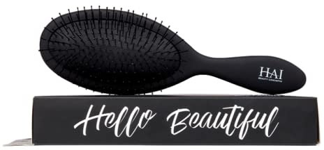 HAI Beauty Concepts Hai Striegel - Glättung Paddle-Bürste für nasse oder trockene Haar - Mitternacht Schwarz