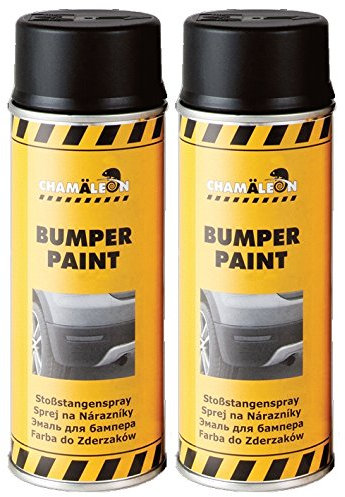 Chamäleon Bumper Paint Schwarz 2 x 400ml STOßSTANGENSPRAY Farbe Lack für Kunststoff