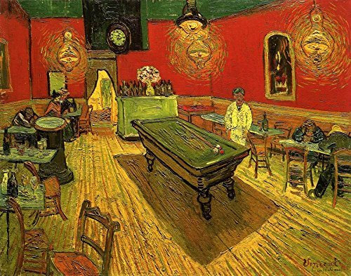 Wieco Art The Night Cafe in the Place Lamartine in Arles Impression sur toile classique Art mural par Van Gogh Reproduction de peintures à l'huile Abstrait Tableaux pour la cuisine, la maison