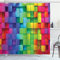 ABAKUHAUS Bunt Duschvorhang, Rainbow Color, Stoffliches Gewebe Badezimmerdekorationsset mit Haken, 175 x 240 cm, Mehrfarbig