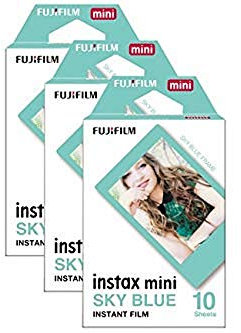 Fujifilm Instax Mini Sky Blue Border Photo Film 30 Pack