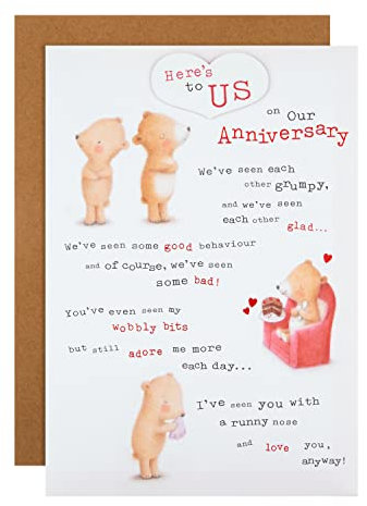 Hallmark Our Anniversary Card - Cute Ted And Ginger Illustrated Design