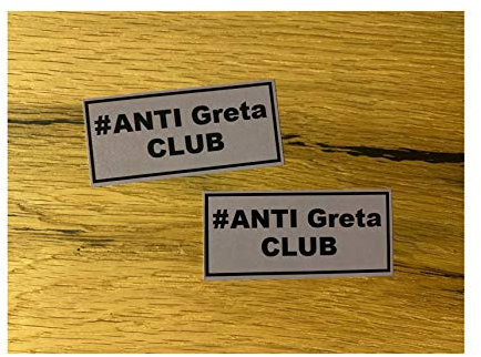 #597 2X Greta Aufkleber L 10x4,5cm Sticker No Fridays for Future Hubraum Klima Co2 Steuer Umweltzone Diesel Feinstaub Euro Norm 1 2 3 V8