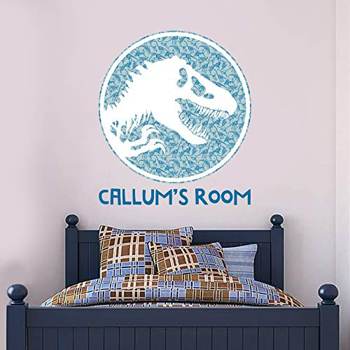 Jurassic World Wandaufkleber, personalisierbar, Vinyl, 90 cm, Blau