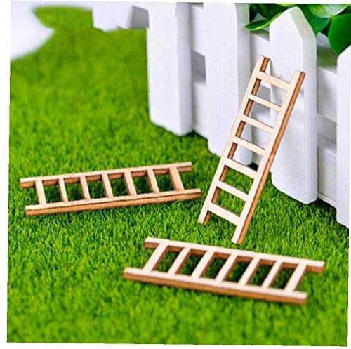 Angoter Regalos en Miniatura 6PCS Hada de Madera Escaleras Jardín decoración del hogar Mini Toy Craft Micro Adornos Decoración