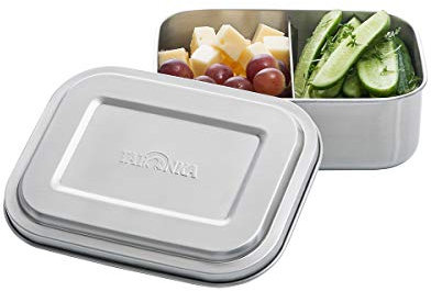 Tatonka Edelstahl Brotdose Lunch Box 2 800 ml - Brotbox mit Fächern - schadstofffrei / BPA-frei und spülmaschinenfest