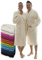 LEBENGOOD Peignoir unisexe pour femme et homme 100% coton éponge américain 400 g avec ceinture, poches, douche, peignoir doux, serviette (Crudo XL)