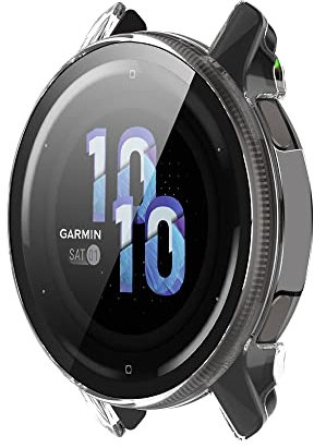 SeNool Funda Compatible con Garmin Venu 2S / Vivoactive 4S (40mm), Carcasa Protectora con Cristal Templado Protector de Pantalla, [Dureza 9H] Carcasa para Garmin Vivoactive 4s/Venu 2s - Transparente