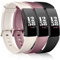 Wepro Armband kompatibel mit Fitbit Inspire 2 für Damen und Herren, weiche Bänder kompatibel mit Fitbit Inspire 2, kompatibel mit Inspire HR, groß, Beige, Rauchviolett, Schwarz