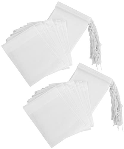 KAIAIWLUO Bustine da tè,200 Pezzi Colini da tè USA e Getta per tè Sfuso con Coulisse Borse Filtranti per Tisane Filtro Sacchetti per tè Spezie Erbe Grani
