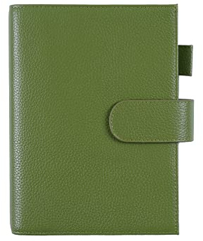 Moterm Leder Cover für Stalogy B6 - mit Rückentasche, Stiftschleife und Kartensteckplätze (Kiesel-Olivegrün)