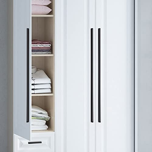 Schubladengriffe Schwarz Lang,2 Stück Möbelgriffe,Massive Aluminium | Eloxierte Oberfläche,Länge: 80 - 1000 mm T-Zuggriffe Handgriffe Kleiderschrank Zieht Griffe Küchenschrank Türgriffe (600mm/23.6in)