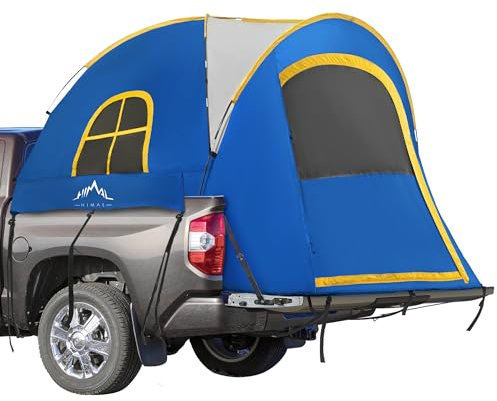 GoHimal Pickup-Truck-Zelt, wasserdicht, PU2000 mm, doppellagig, für 15 - 18 m LKW-Bett, tragbares LKW-Bett-Zelt für Camping, Blau
