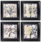 DekoArte - Tableau Decoration Murale Salon ARBRE DE VIE OR NOIR 30x30 cm x4 pièces - Tableau set avec cadre Noir