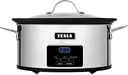TESLA SlowCook S800 Deluxe Schongarer - 5,6 l, 250 W, Digitale Zeitschaltuhr
