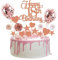 Tortendeko 18 Roségold, Tortendeko 18 Geburtstag Mädchen, Tortendeko Rosegold 18th, 18. Kuchendeko Geburtstag, Happy 18th Birthday Deko, Papierfächer Cupcake für 18 Geburtstag Mädchen