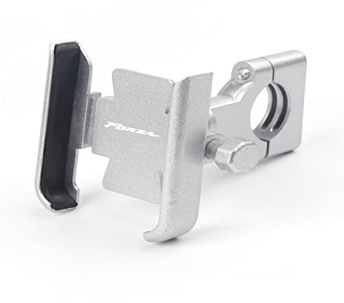 KBANDZ Zubehör für Motorräder Für Honda Forza 125 250 300 350 750 Motorrad Handyhalter GPS Navigator Rückspiegel Lenkerhalterung Zubehör (Farbe : Handlebar Silver)