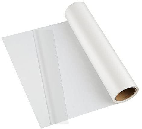 SAVITA Iron on Adhesive Sheets, 12 Inch x 10yd Double Sided Iron on Adhesive Film Permanent Fabric Adhesive Sheets Medium Weight Fusible Interfacing Heat Melt Fabric Glue Sheet