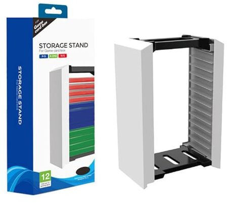 Wallfire Spieleaufbewahrungsturm für PS3, PS4, PS5, Xbox, Switch Spiele Discs, universeller Plastikspielkartenboxenaufbewahrungsständer Videospielaufbewahrungsturmständer hält 12 Spieldiscs